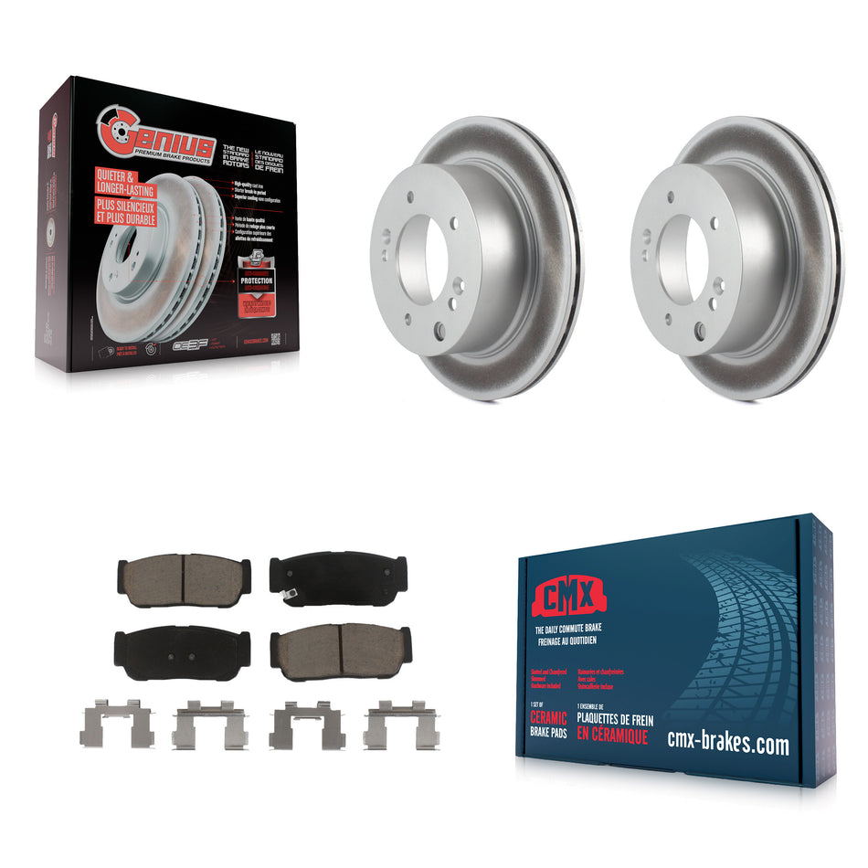 Rear Coated Disc Brake Rotors And Ceramic Pads Kit For 2003-2006 Kia Sorento KGC-101590