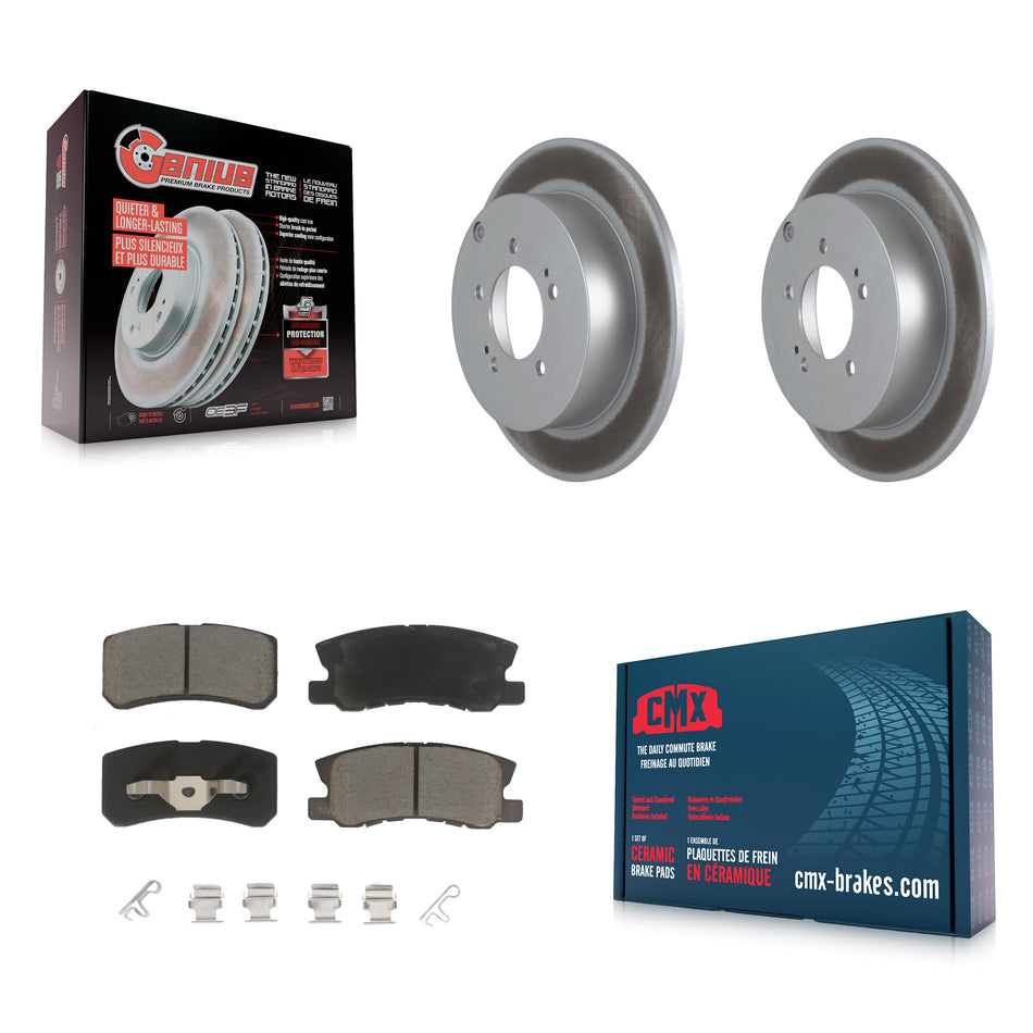 Rear Coated Disc Brake Rotors And Ceramic Pads Kit For Mitsubishi Lancer Outlander KGC-101593