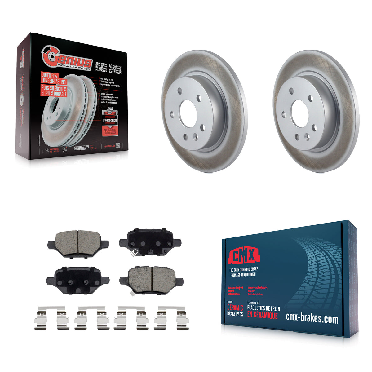 Rear Coated Disc Brake Rotors & Ceramic Pad Kit For 2018-2022 Buick Encore Chevrolet Trax KGC-101597