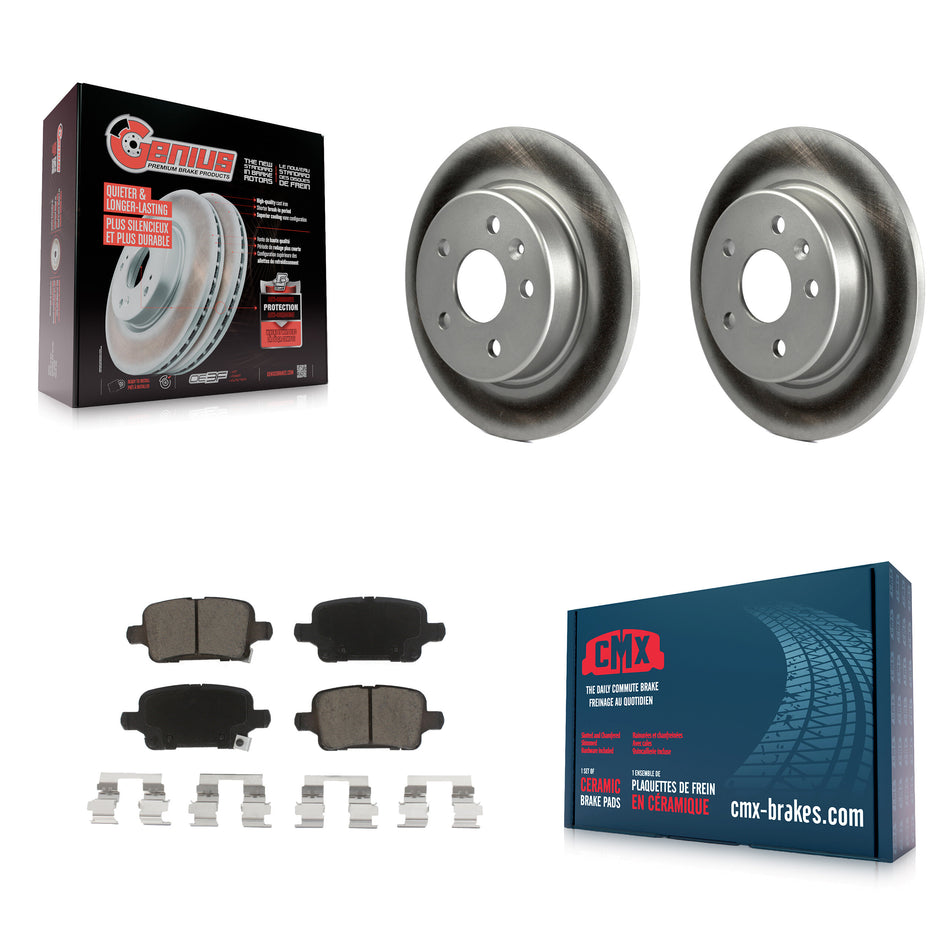 Rear Coated Disc Brake Rotors And Ceramic Pads Kit For Chevrolet Cruze Volt Bolt EV EUV KGC-101600
