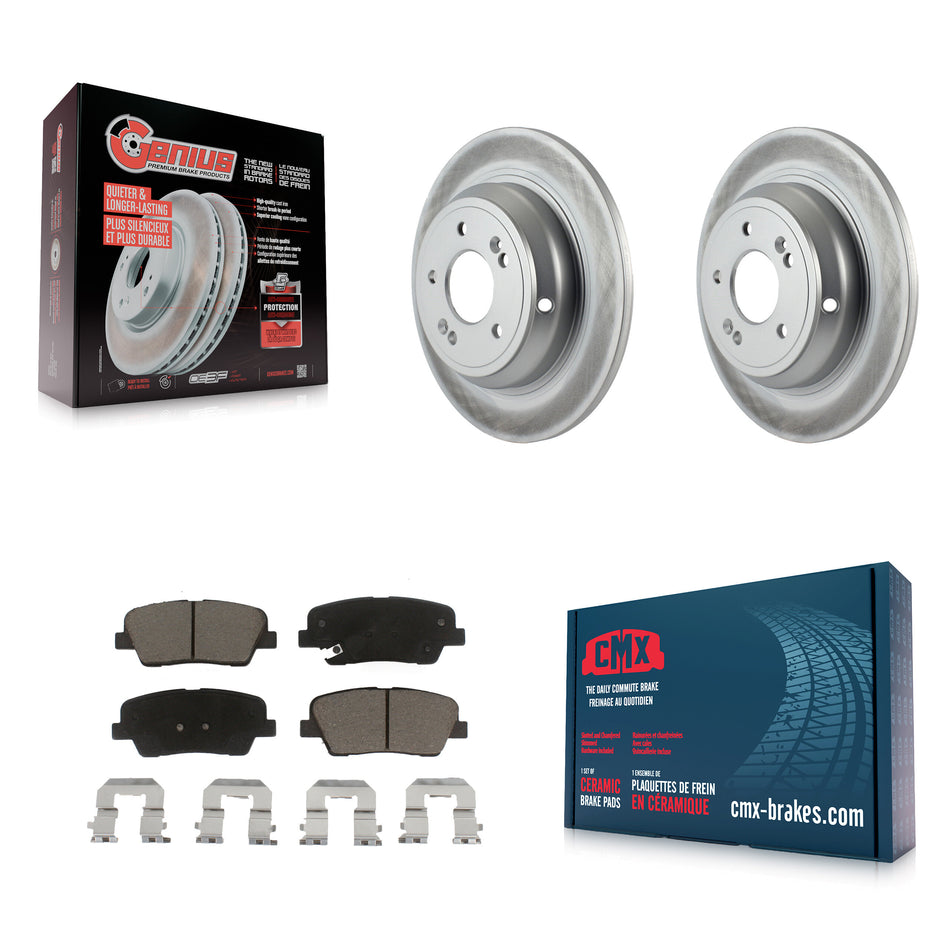 Rear Coated Disc Brake Rotors And Ceramic Pads Kit For Hyundai Genesis KGC-101602