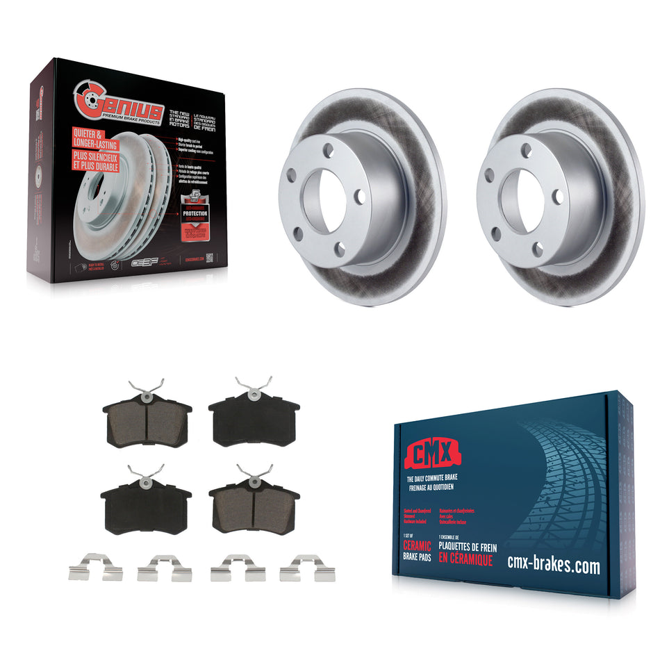 Rear Coated Disc Brake Rotors And Ceramic Pads Kit For Volkswagen Passat Audi A6 KGC-101614