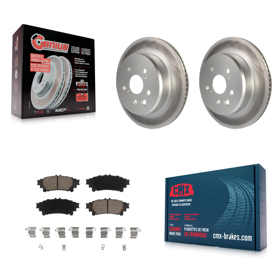 Rear Coated Disc Brake Rotors And Ceramic Pads Kit For Lexus GS350 IS300 IS200t IS350 RC350 RC300 RC200t GS300 GS200t GS450h KGC-101624