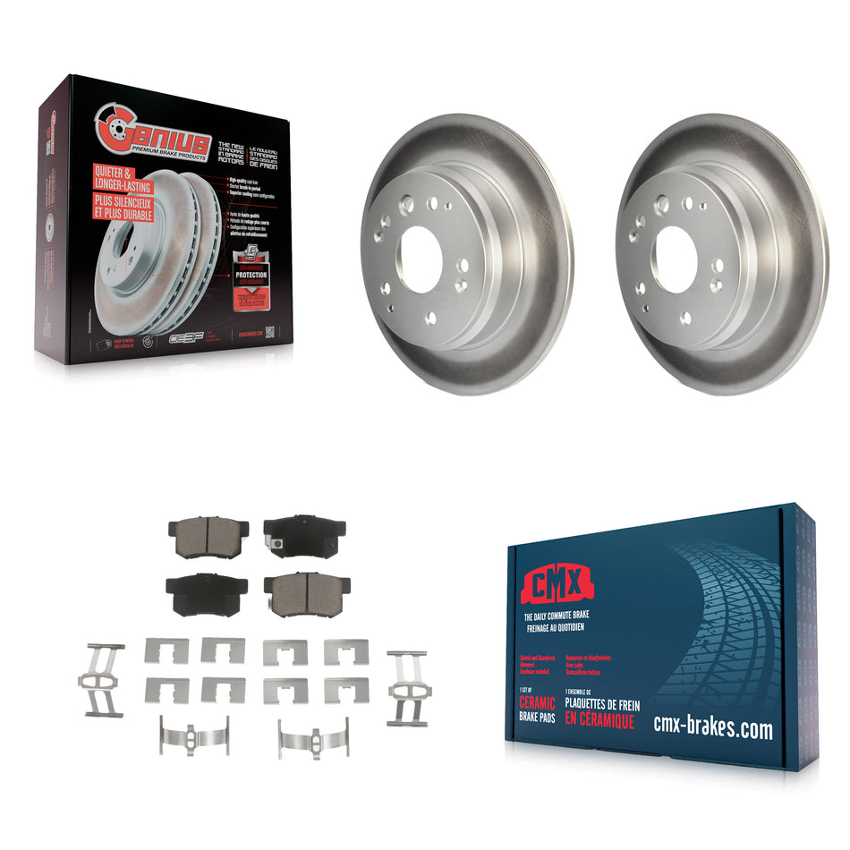 Rear Coated Disc Brake Rotors And Ceramic Pads Kit For Acura TL Honda Element KGC-101631