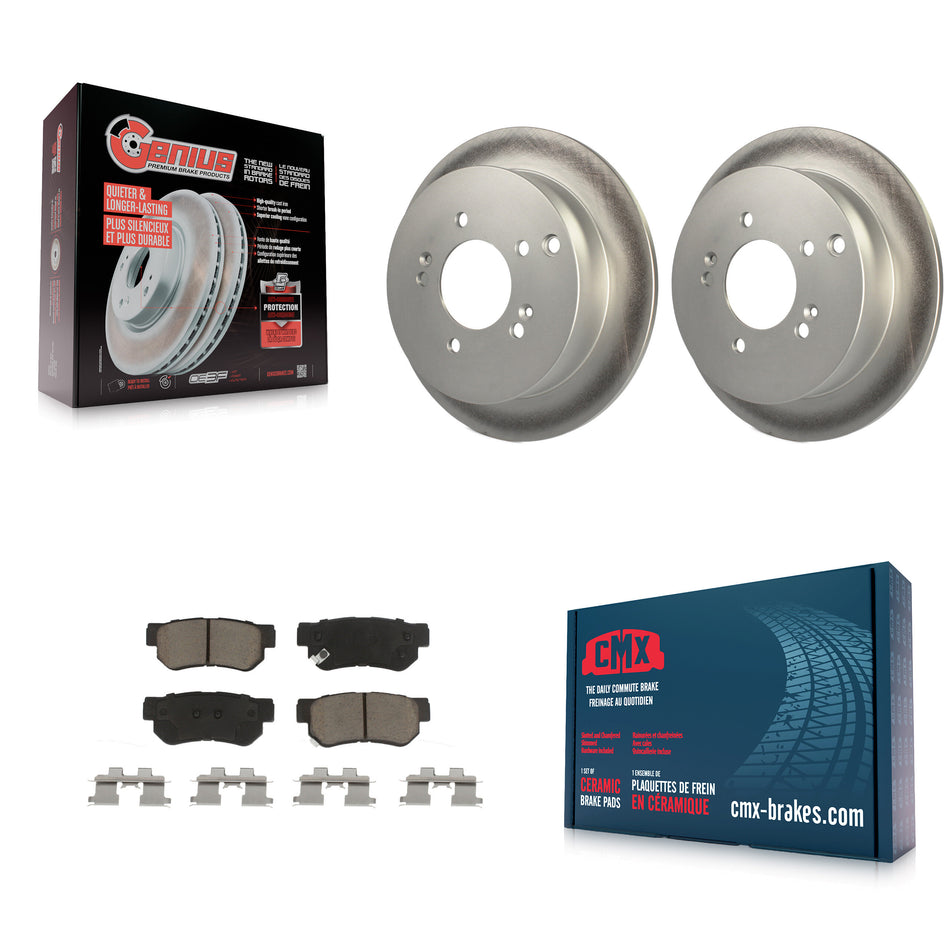 Rear Coated Disc Brake Rotors And Ceramic Pads Kit For Hyundai Santa Fe Kia Sportage Tucson KGC-101633