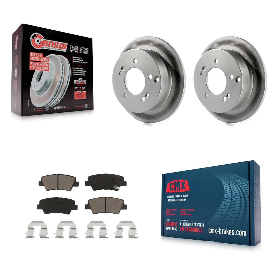 Rear Coated Disc Brake Rotors And Ceramic Pads Kit For Hyundai Sonata 2.4L KGC-101634
