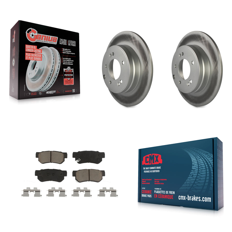 Rear Coated Disc Brake Rotors And Ceramic Pads Kit For Hyundai Sonata 3.3L KGC-101636
