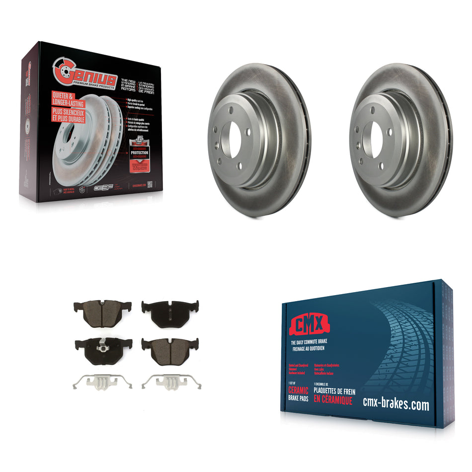 Rear Coated Disc Brake Rotors And Ceramic Pads Kit For BMW 530i 525i 528i KGC-101641