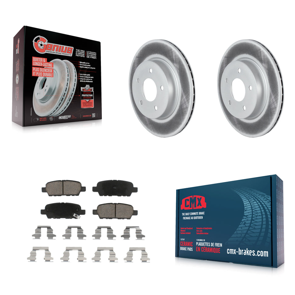 Rear Coated Disc Brake Rotors And Ceramic Pads Kit For Nissan Rogue Sport LEAF Qashqai KGC-101642