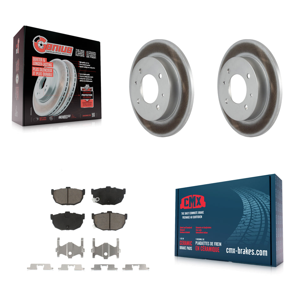 Rear Coated Disc Brake Rotors And Ceramic Pads Kit For Hyundai Elantra Tiburon KGC-101645