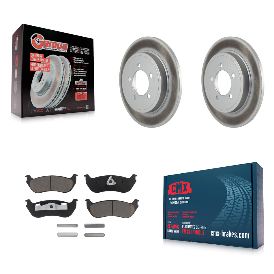 Rear Coated Disc Brake Rotors And Ceramic Pads Kit For Ford Explorer Mercury Mountaineer KGC-101648