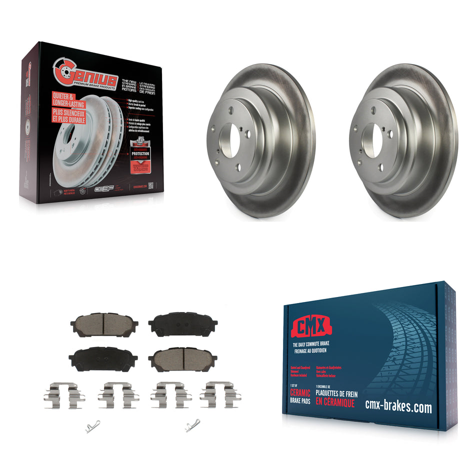 Rear Coated Disc Brake Rotors And Ceramic Pads Kit For Subaru Forester Impreza Saab 9-2X KGC-101649