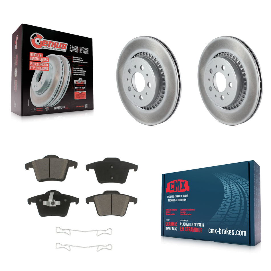 Rear Coated Disc Brake Rotors And Ceramic Pads Kit For 2003-2014 Volvo XC90 KGC-101654