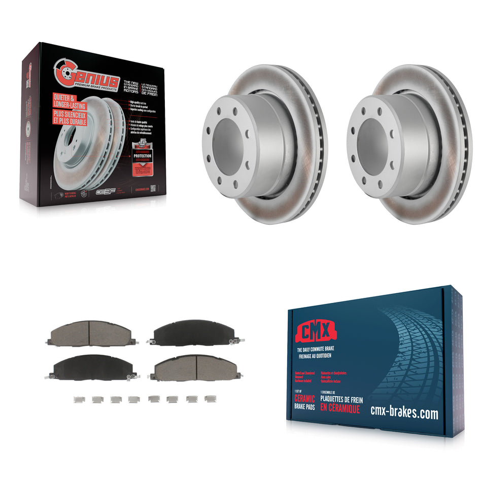 Rear Coated Disc Brake Rotors And Ceramic Pads Kit For Ram 2500 3500 1500 Dodge KGC-101659