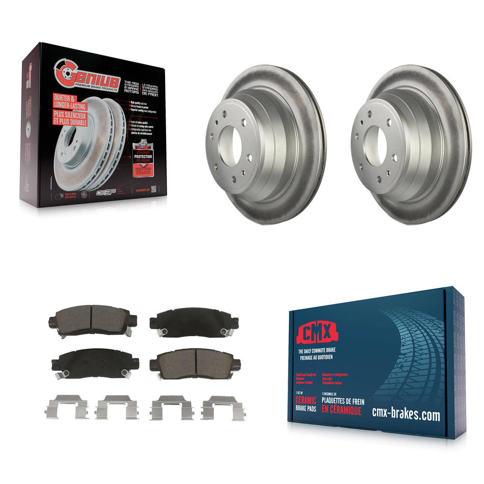 Rear Coated Disc Brake Rotors And Ceramic Pads Kit For Chevrolet Trailblazer GMC Envoy EXT XL Buick Rainier Oldsmobile Bravada XUV SSR Isuzu Ascender Saab 9-7x KGC-101661