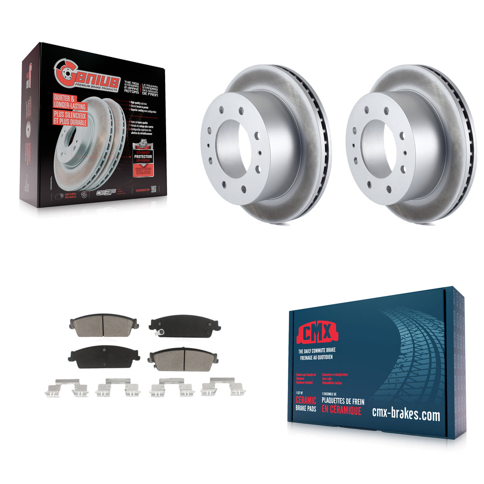 Rear Coated Disc Brake Rotors And Ceramic Pads Kit For 2011 Chevrolet Silverado 1500 Hybrid KGC-101665
