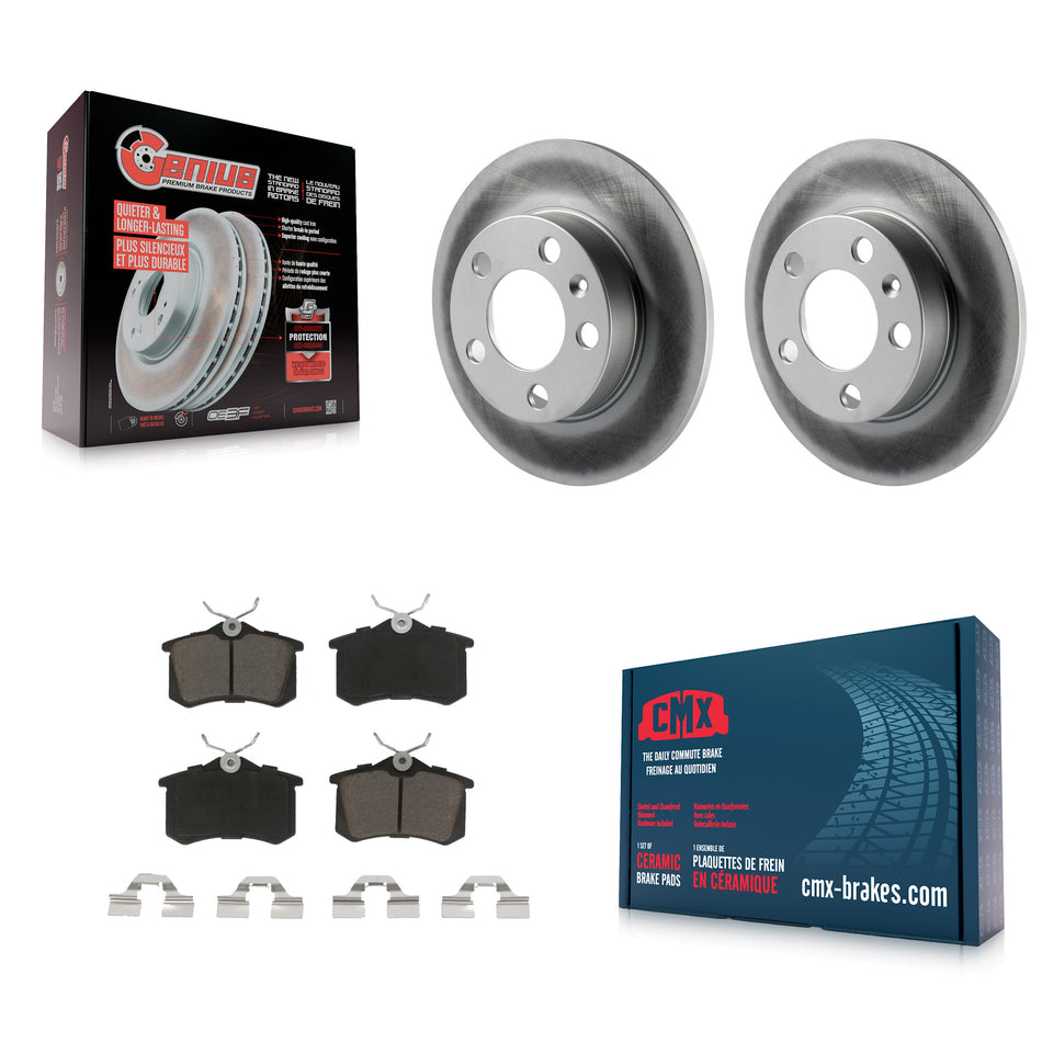 Rear Coated Disc Brake Rotors And Ceramic Pads Kit For 2007-2010 Volkswagen Beetle KGC-101667
