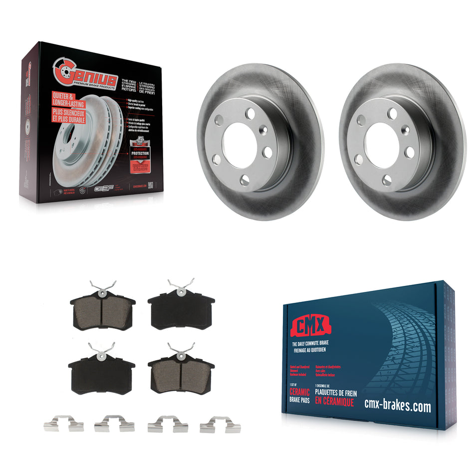 Rear Coated Disc Brake Rotors And Ceramic Pads Kit For Volkswagen Jetta Beetle Golf Audi TT City KGC-101668