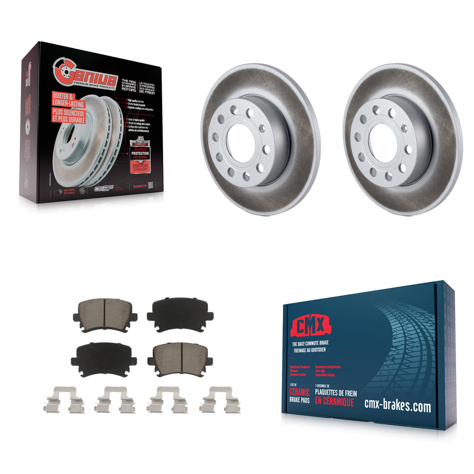Rear Coated Disc Brake Rotors And Ceramic Pads Kit For Volkswagen Jetta Rabbit Audi A3 Quattro KGC-101669