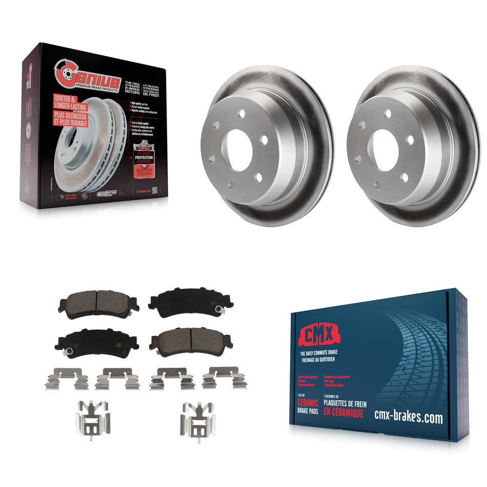 Rear Coated Disc Brake Rotors And Ceramic Pads Kit For Chevrolet Silverado 1500 GMC Sierra Tahoe Classic Suburban Astro Yukon XL Safari KGC-101678