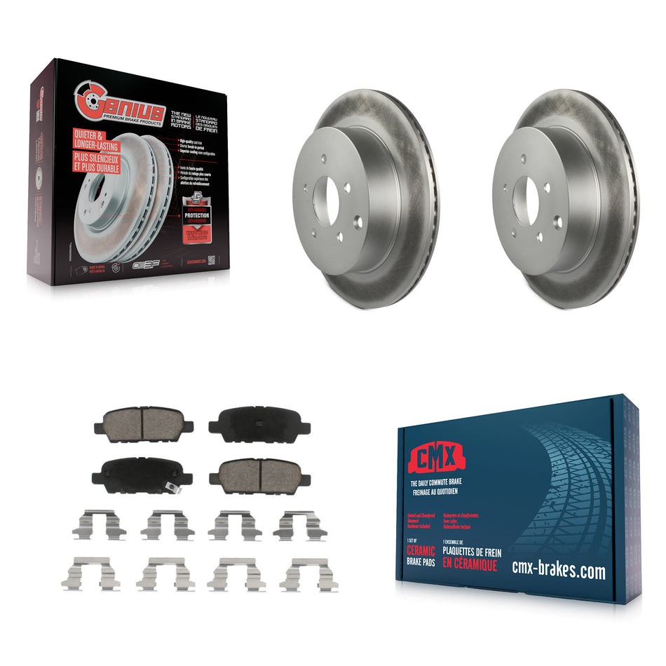 Rear Coated Disc Brake Rotors And Ceramic Pads Kit For Nissan Murano INFINITI Pathfinder QX60 Q50 Quest FX35 JX35 Q60 M37 QX70 Q70 Q70L FX45 FX37 M56 M35h KGC-101690