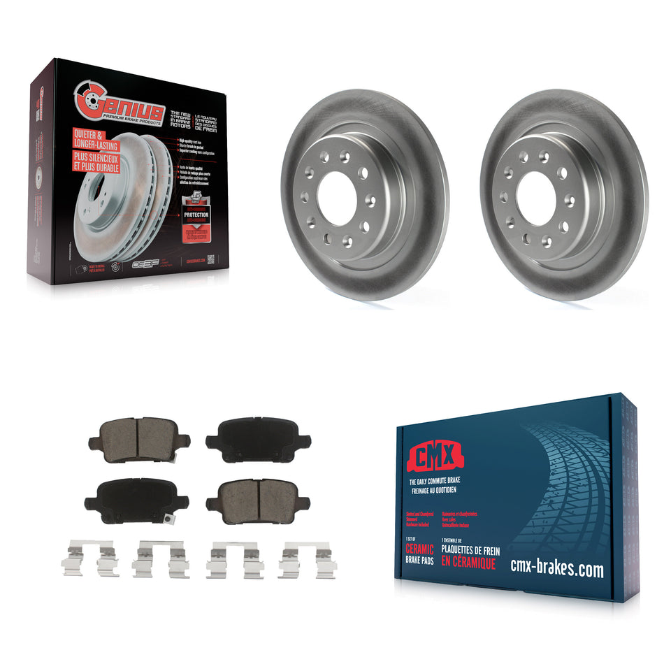 Rear Coated Disc Brake Rotors And Ceramic Pads Kit For Chevrolet Equinox Malibu GMC Terrain Buick LaCrosse Regal TourX KGC-101696