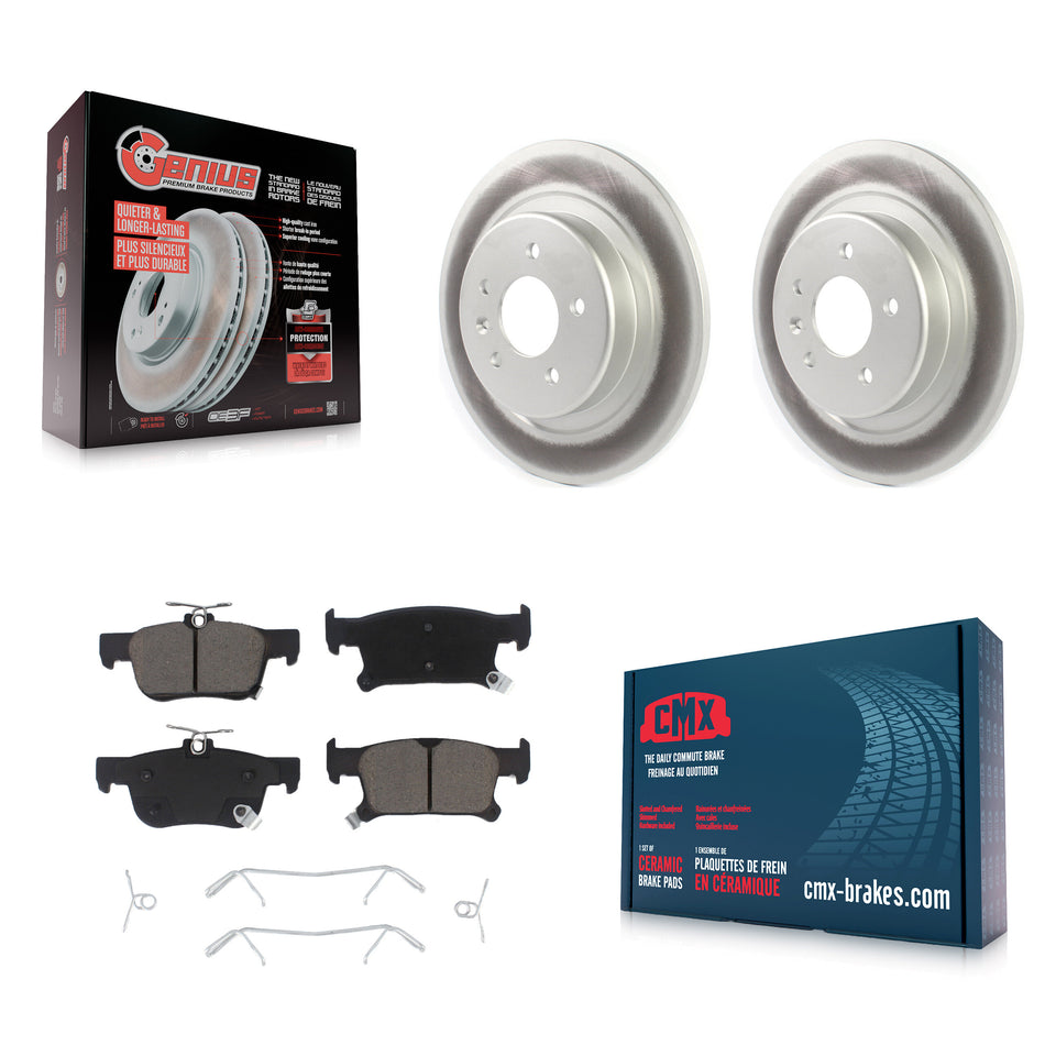 Rear Coated Disc Brake Rotors And Ceramic Pads Kit For 2016-2018 Buick Envision With 315mm Diameter Rotor KGC-101699