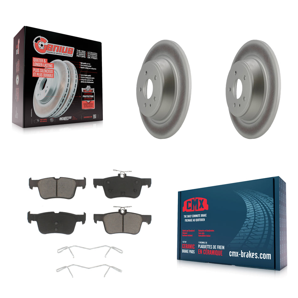 Rear Coated Disc Brake Rotors And Ceramic Pads Kit For Ford Fusion Escape Lincoln MKC MKZ MKX Continental KGC-101705