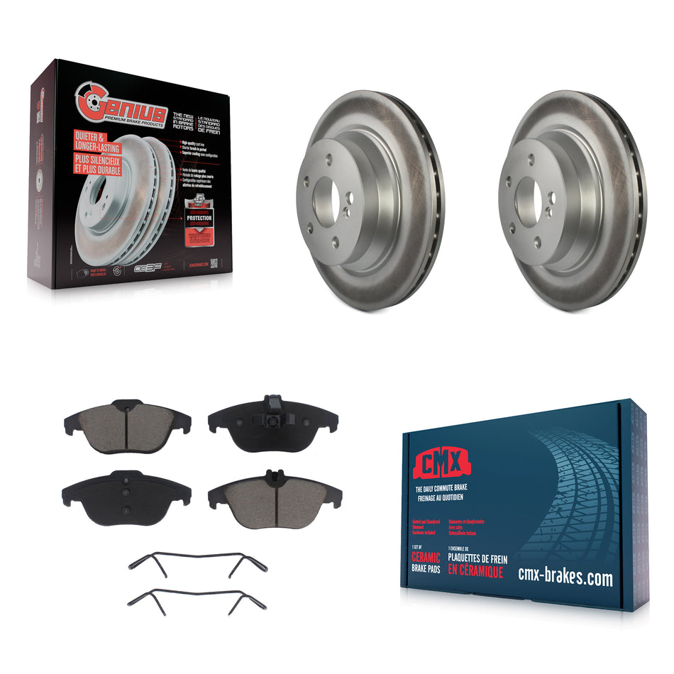 Rear Coated Disc Brake Rotors And Ceramic Pads Kit For Mercedes-Benz GLK350 E350 GLK250 KGC-101710