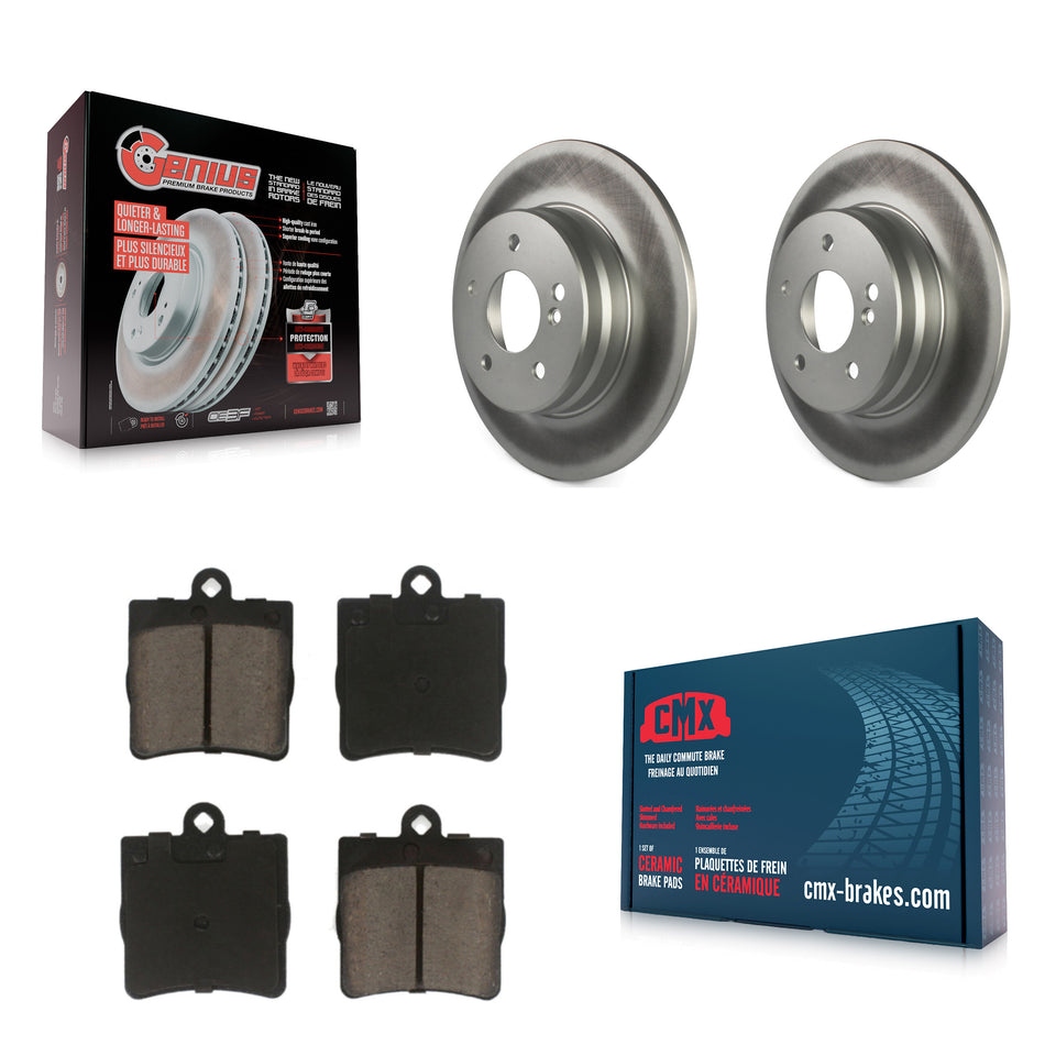 Rear Coated Disc Brake Rotors And Ceramic Pads Kit For 2007-2008 Mercedes-Benz SLK280 With Sport Package KGC-101722