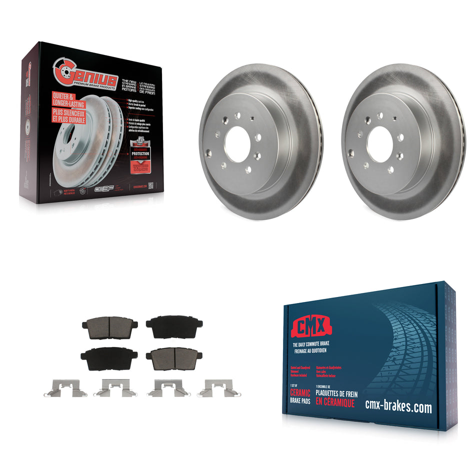 Rear Coated Disc Brake Rotors And Ceramic Pads Kit For 2007-2015 Mazda CX-9 KGC-101723