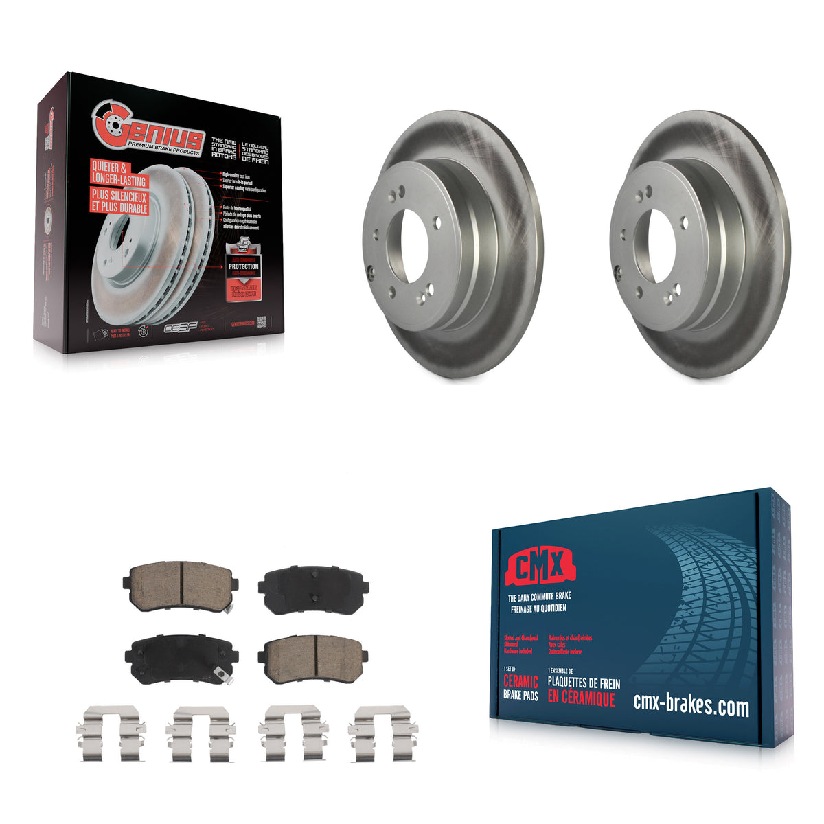 Rear Coated Disc Brake Rotors And Ceramic Pads Kit For Hyundai Sonata Kia Optima KGC-101728