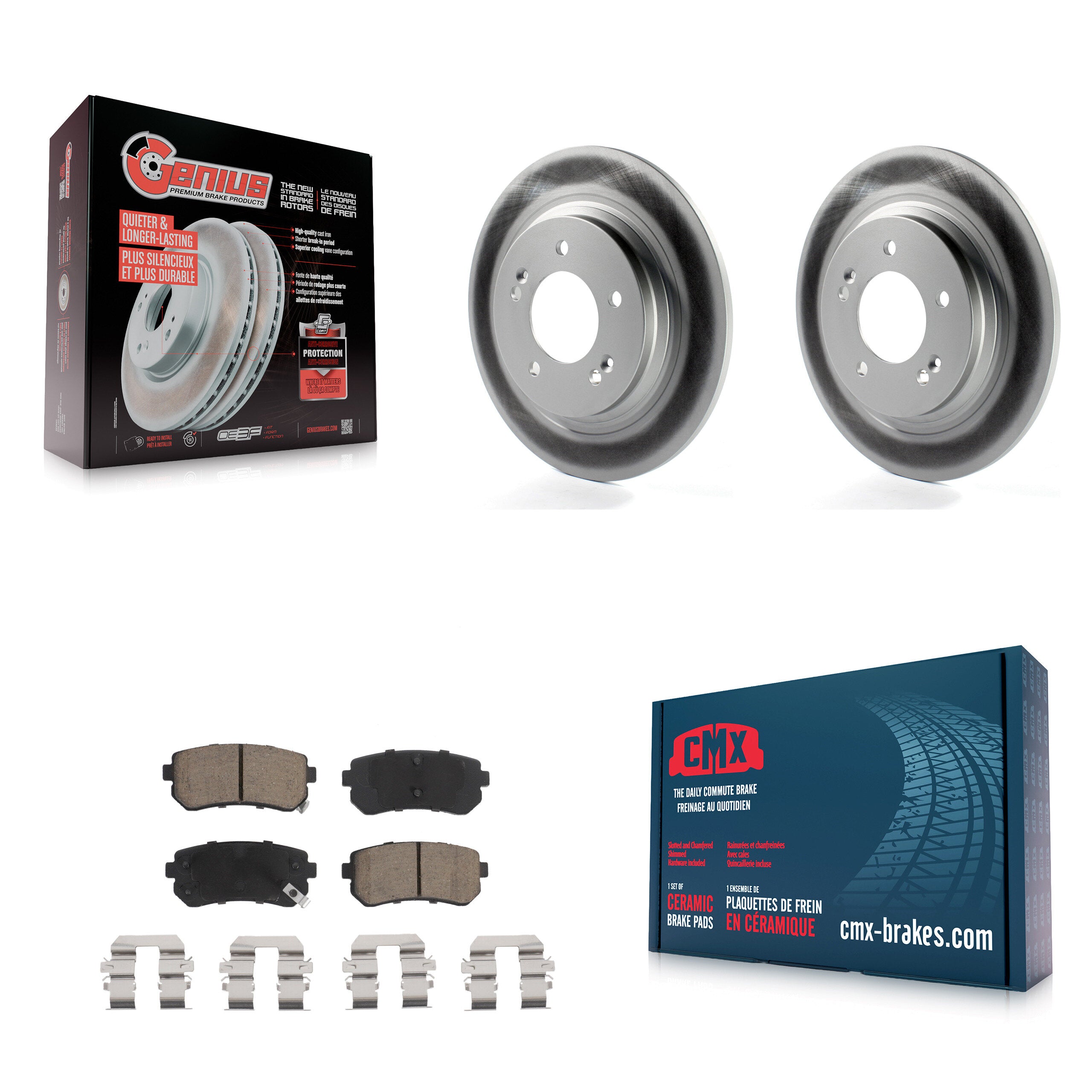 Rear Coated Brake Rotor & Ceramic Pad Kit For 2016 Kia Optima With Electric Parking KGC-101731