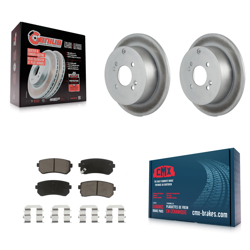 Rear Coated Disc Brake Rotors And Ceramic Pads Kit For 2006-2010 Hyundai Accent Kia Rio Rio5 KGC-101735