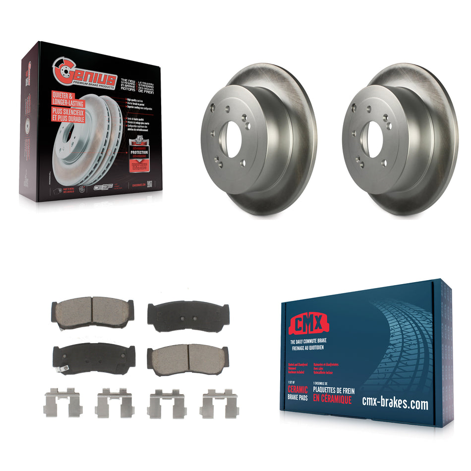 Rear Coated Disc Brake Rotors And Ceramic Pads Kit For 2007-2009 Hyundai Santa Fe KGC-101739
