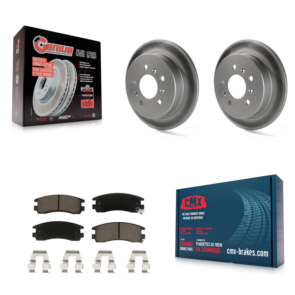 Rear Coat Disc Brake Rotor Ceramic Pad Kit For Chevrolet Impala Buick Pontiac Century Grand Am Monte Carlo Oldsmobile Prix Venture Alero Regal Intrigue LaCrosse Montana Trans KGC-101740