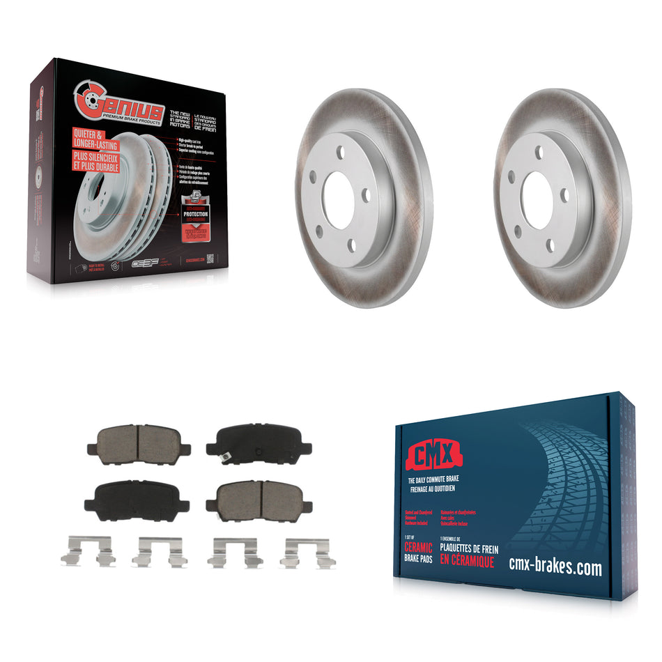 Rear Coated Disc Brake Rotors And Ceramic Pads Kit For Chevrolet Impala Pontiac Grand Prix Buick LaCrosse Limited Allure KGC-101741