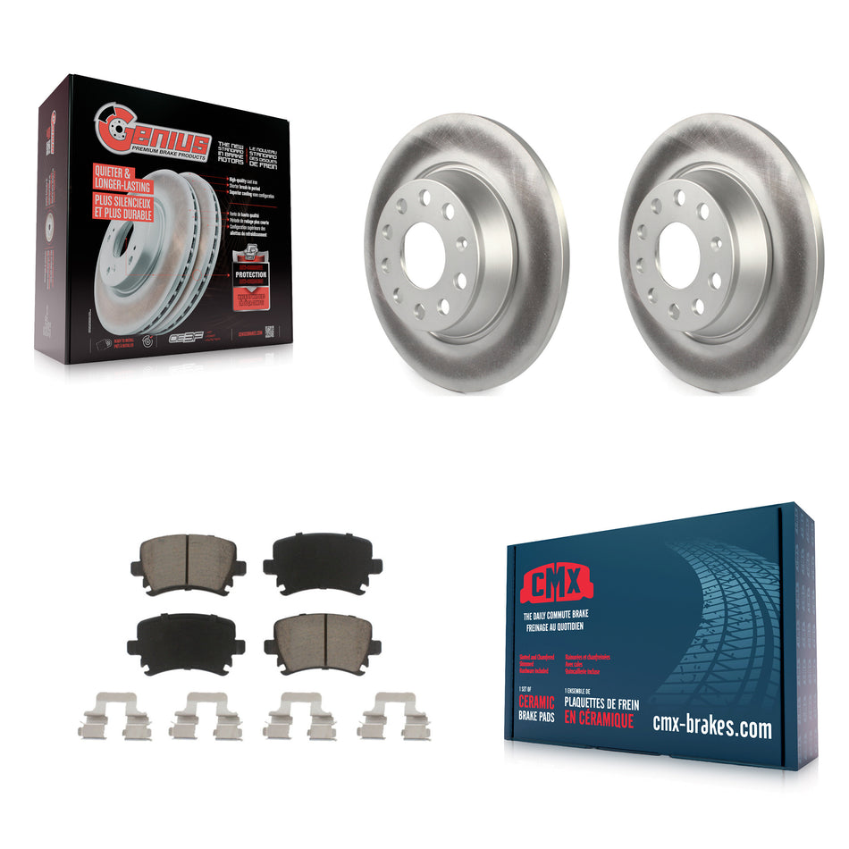 Rear Coated Disc Brake Rotors And Ceramic Pads Kit For Volkswagen Tiguan CC Jetta Audi Passat GTI A3 Eos Q3 Limited Quattro KGC-101746