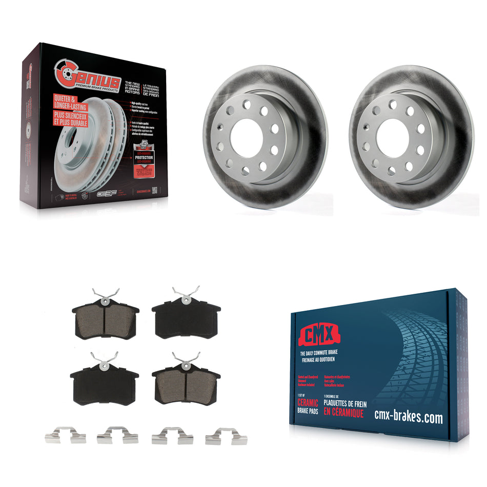 Rear Coated Disc Brake Rotors And Ceramic Pads Kit For Volkswagen Jetta Beetle Golf SportWagen KGC-101747
