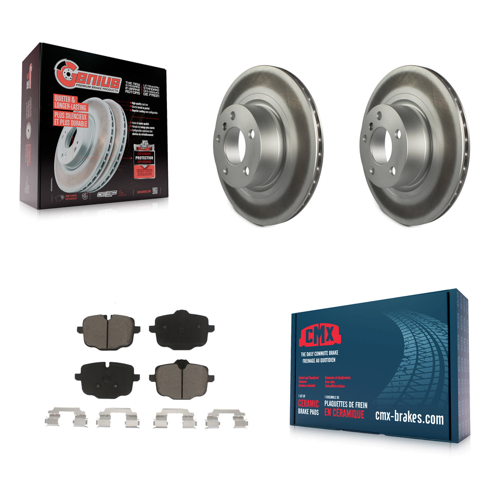 Rear Coated Disc Brake Rotors And Ceramic Pads Kit For 2012 BMW X3 From 10 11 KGC-101752