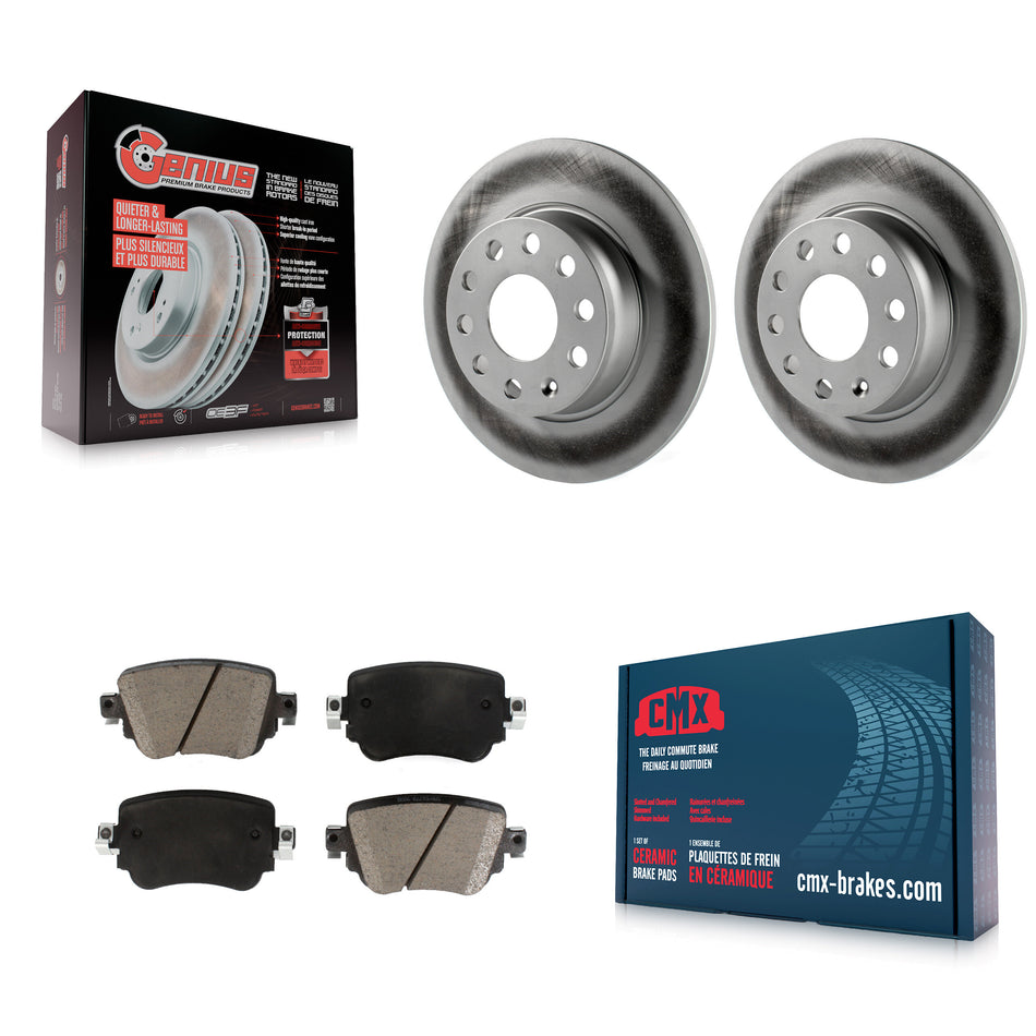 Rear Coated Disc Brake Rotors And Ceramic Pads Kit For Volkswagen Passat GTI Golf SportWagen Alltrack KGC-101754