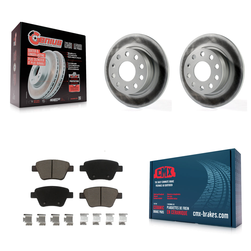 Rear Coated Disc Brake Rotors And Ceramic Pads Kit For Volkswagen Beetle GTI Eos With 253mm Diameter Rotor KGC-101755