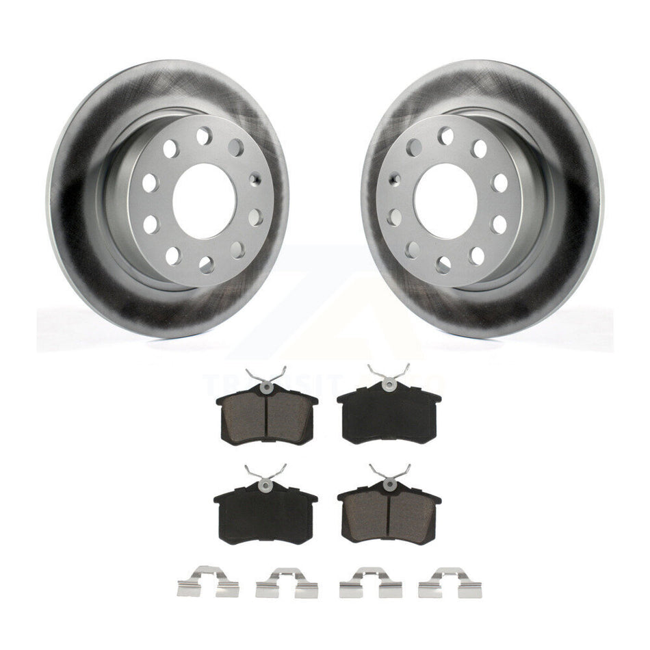 Rear Coated Disc Brake Rotors And Ceramic Pads Kit For 2011 Volkswagen Jetta With 253mm Diameter Rotor KGC-101757