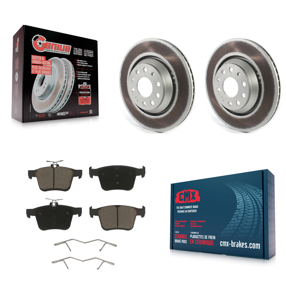 Rear Coated Disc Brake Rotors And Ceramic Pads Kit For Volkswagen Atlas Audi Golf R S3 Q3 A3 Arteon TTS Quattro Cross Sport KGC-101758