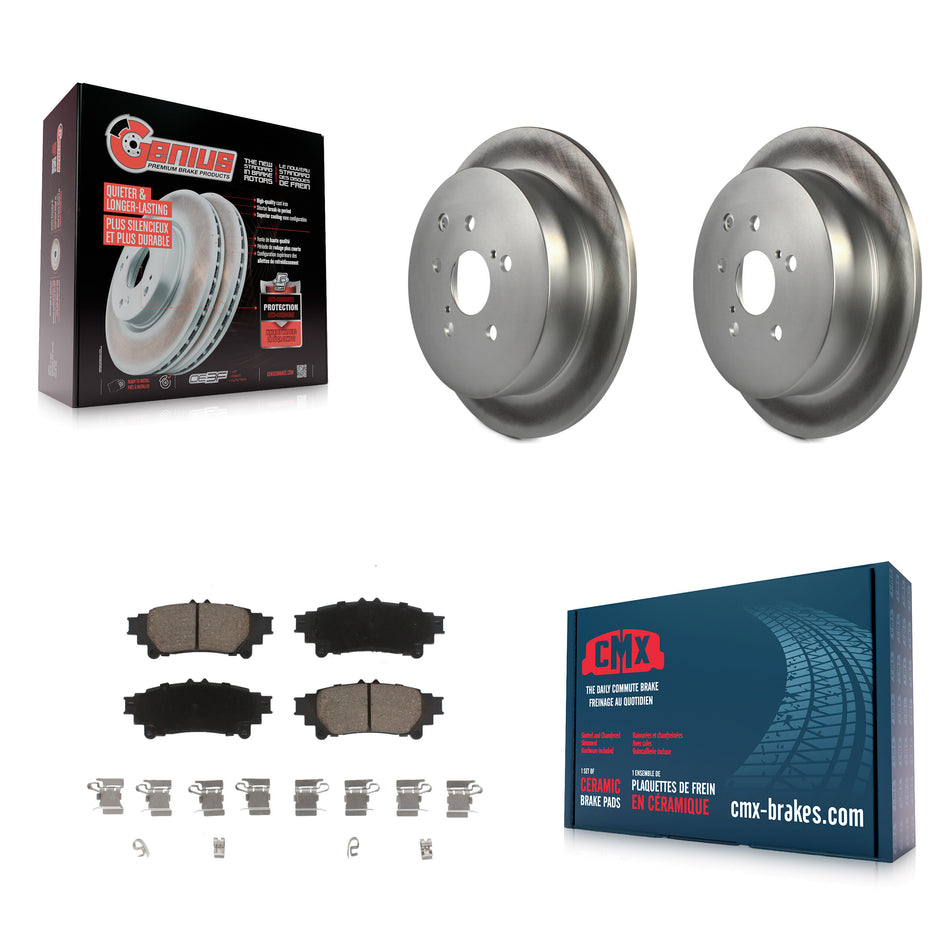 Rear Coated Disc Brake Rotors And Ceramic Pads Kit For Toyota Highlander Sienna Lexus RX350 RX450h KGC-101761