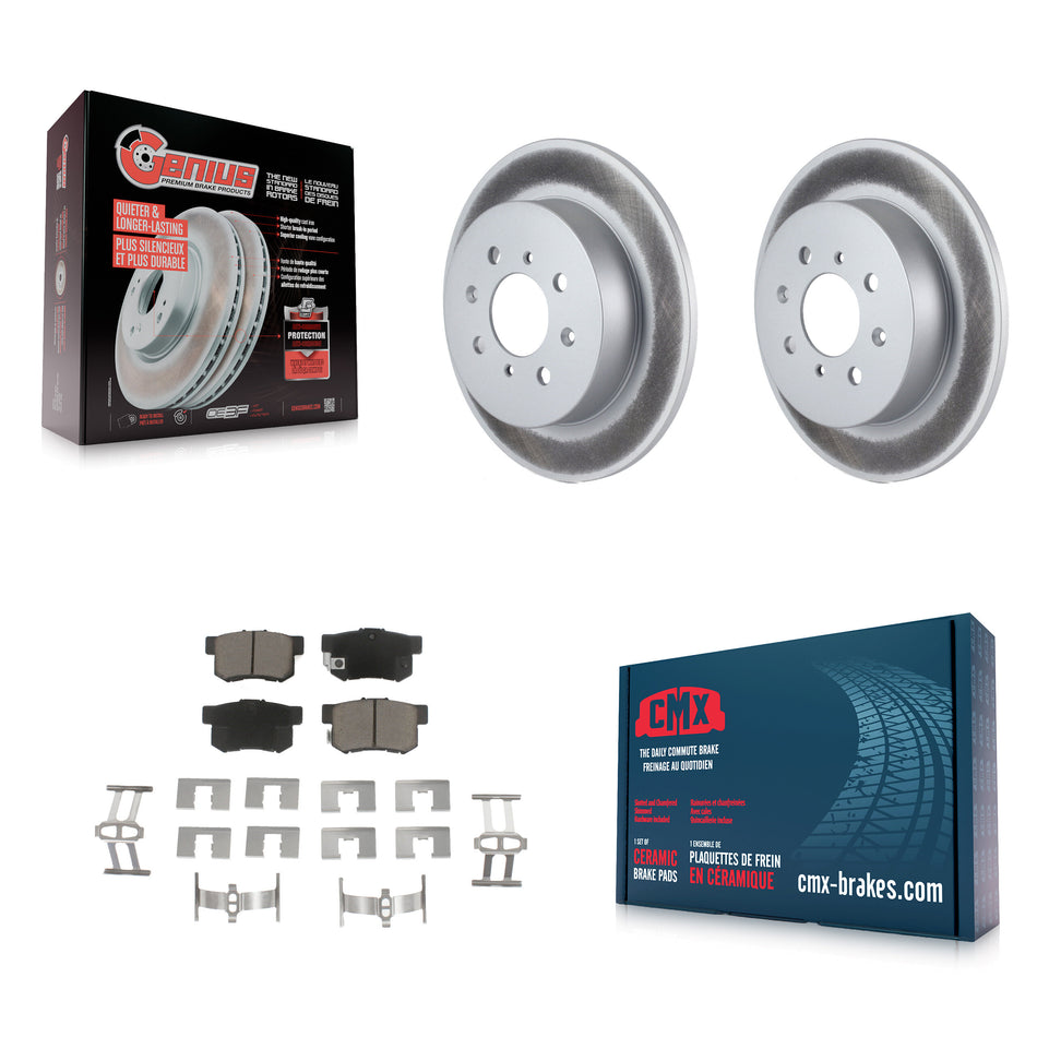 Rear Coated Disc Brake Rotors And Ceramic Pads Kit For Honda Civic Acura EL KGC-101765