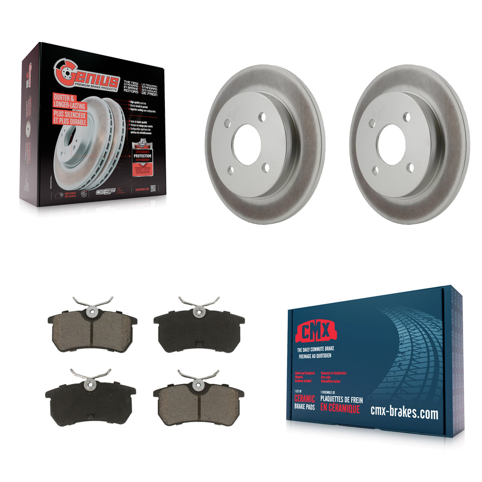 Rear Coated Disc Brake Rotors And Ceramic Pads Kit For Ford Focus Fiesta KGC-101766