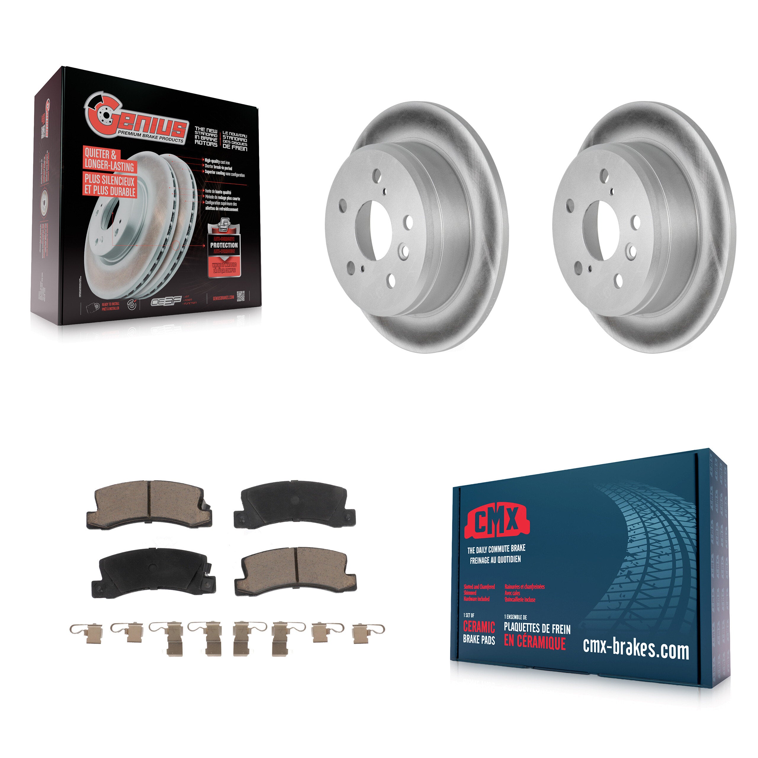 Rear Coated Disc Brake Rotors And Ceramic Pads Kit For Toyota Camry Solara Lexus ES300 KGC-101771