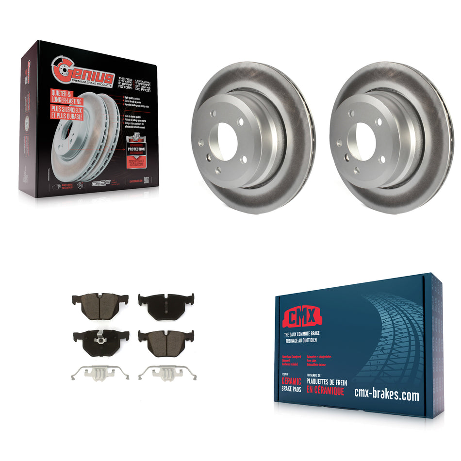 Rear Coated Disc Brake Rotors And Ceramic Pads Kit For BMW 530xi 535xi 528i xDrive 535i 528xi 525xi KGC-101777