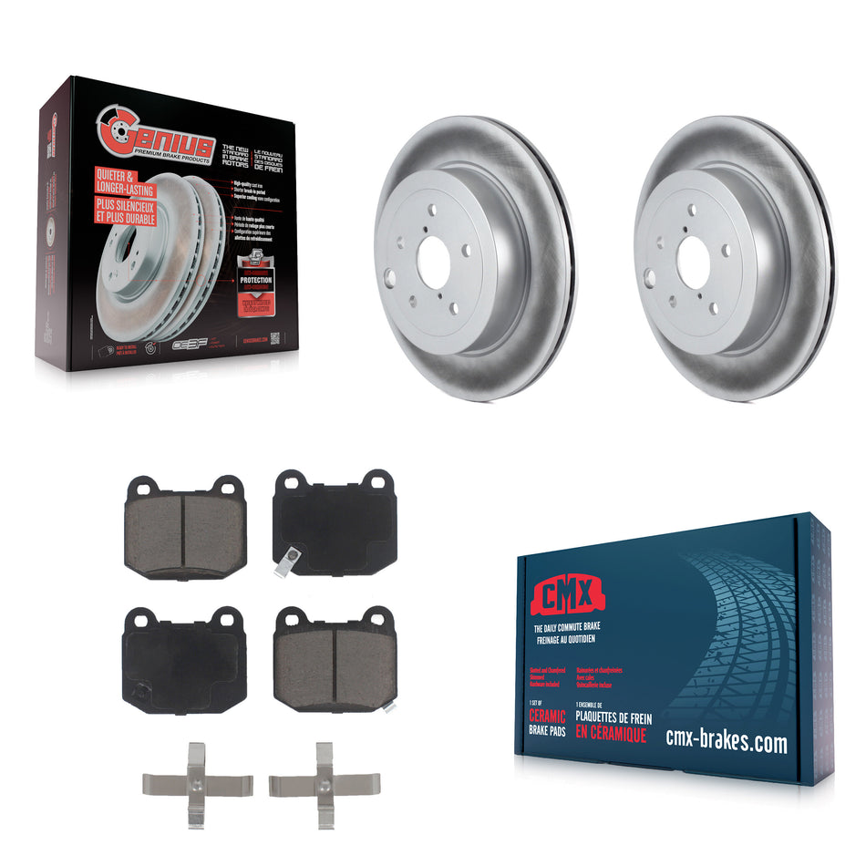 Rear Coated Disc Brake Rotors And Ceramic Pads Kit For Subaru Impreza WRX STI KGC-101781